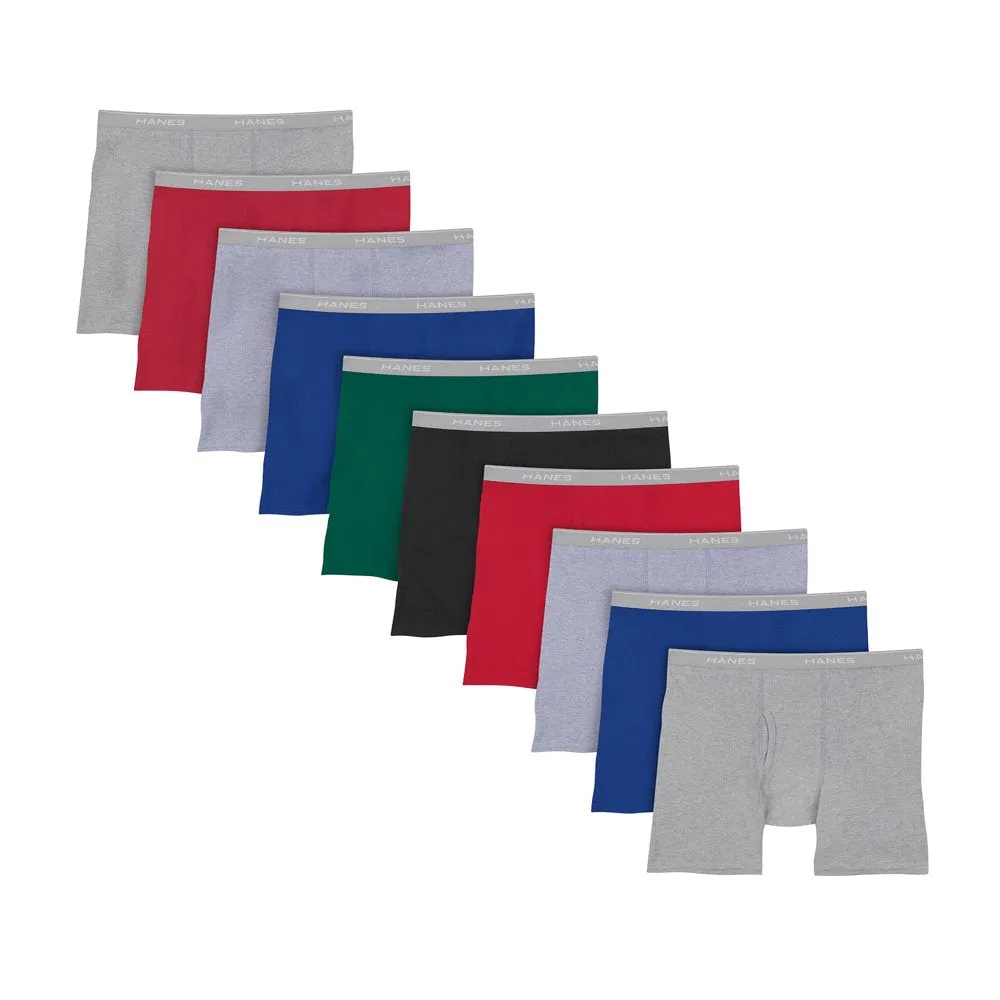 10 Pack Hanes Men's Super Value Pack Assorted Boxer Briefs