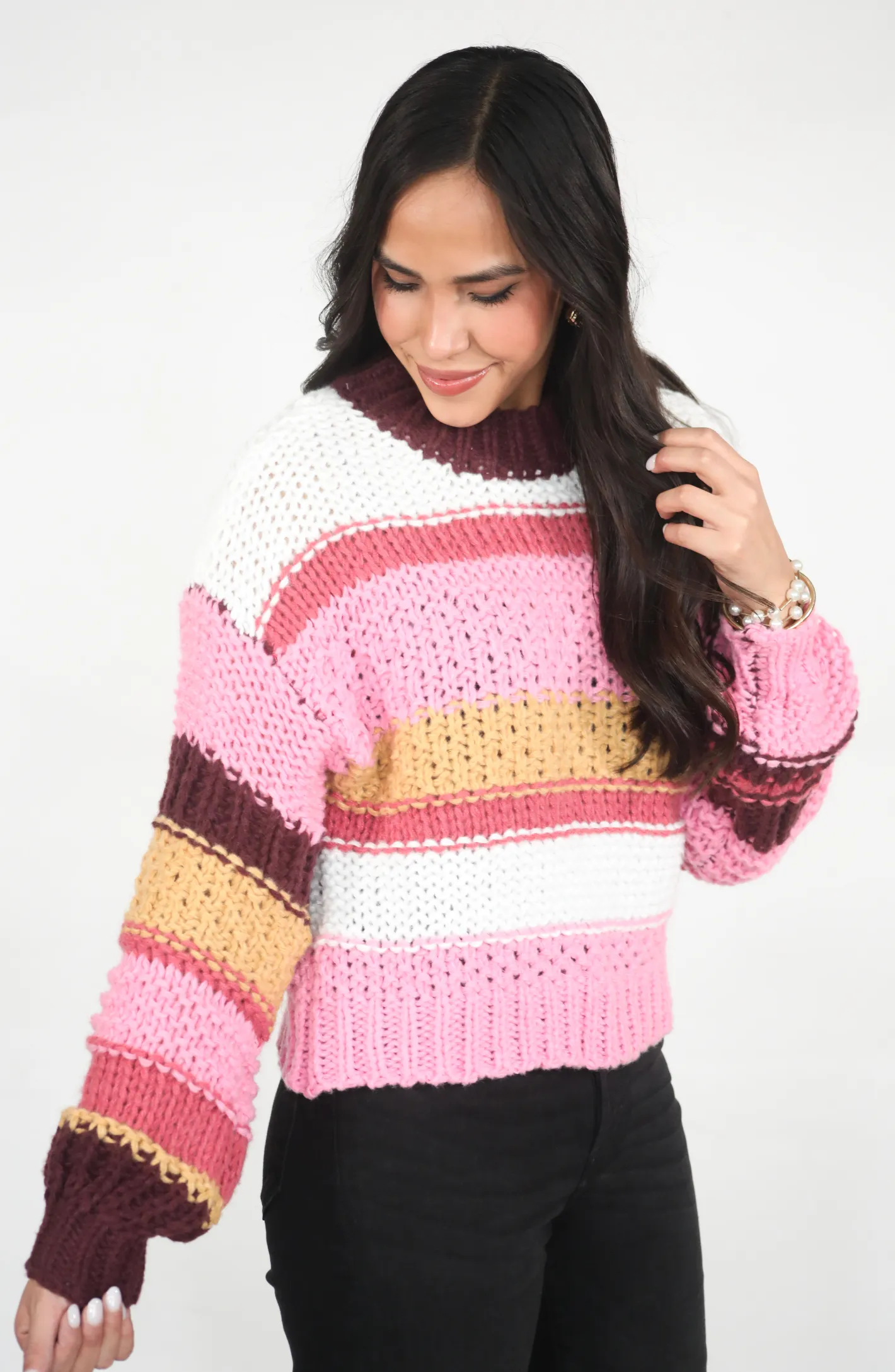 At This Second Multicolor Striped Sweater