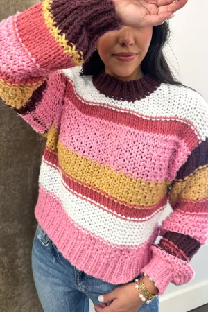 At This Second Multicolor Striped Sweater