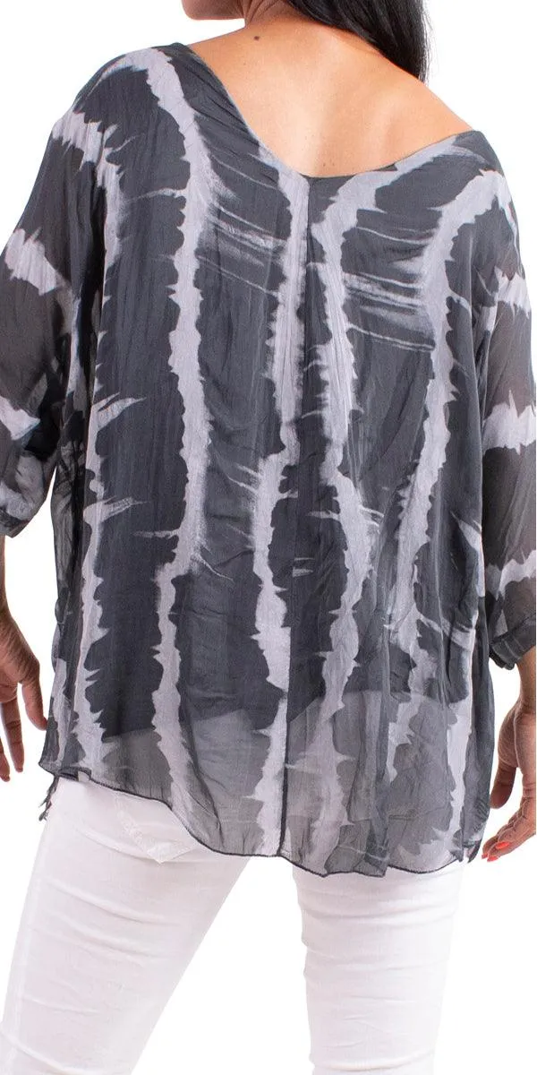 Bari Silk Tie Dye Kaftan