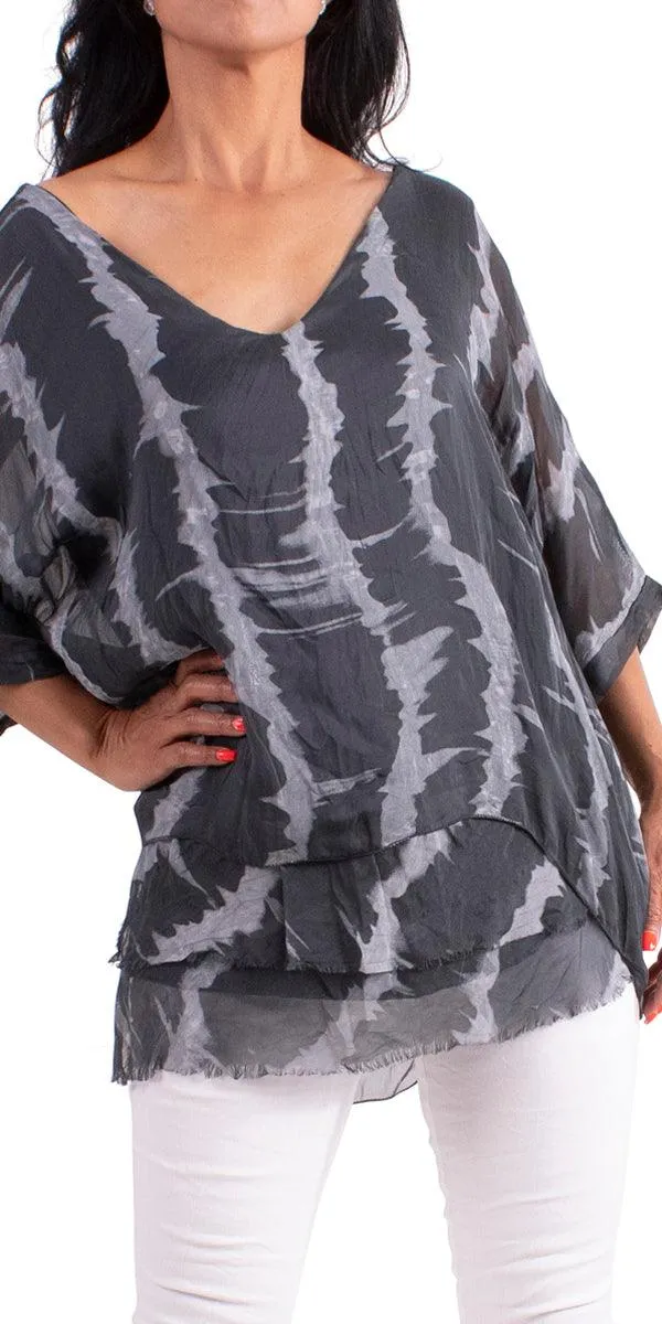 Bari Silk Tie Dye Kaftan