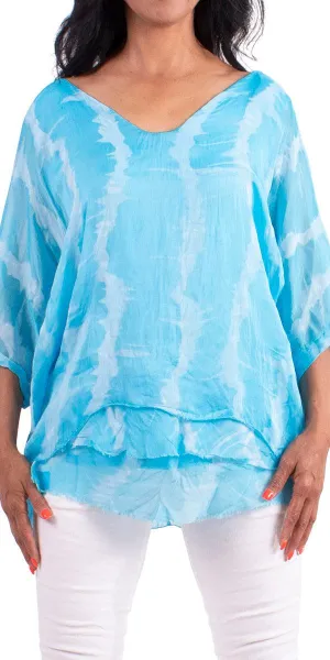 Bari Silk Tie Dye Kaftan