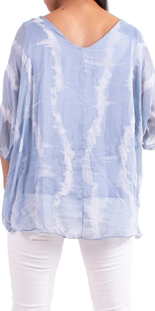 Bari Silk Tie Dye Kaftan