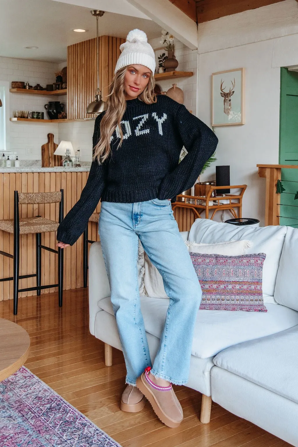 Black Cozy Pullover Sweater