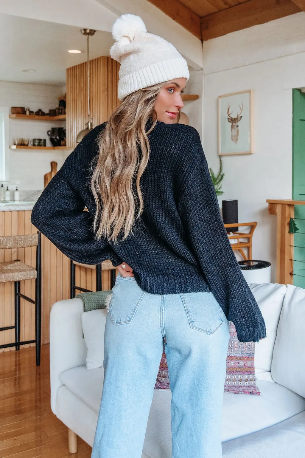 Black Cozy Pullover Sweater