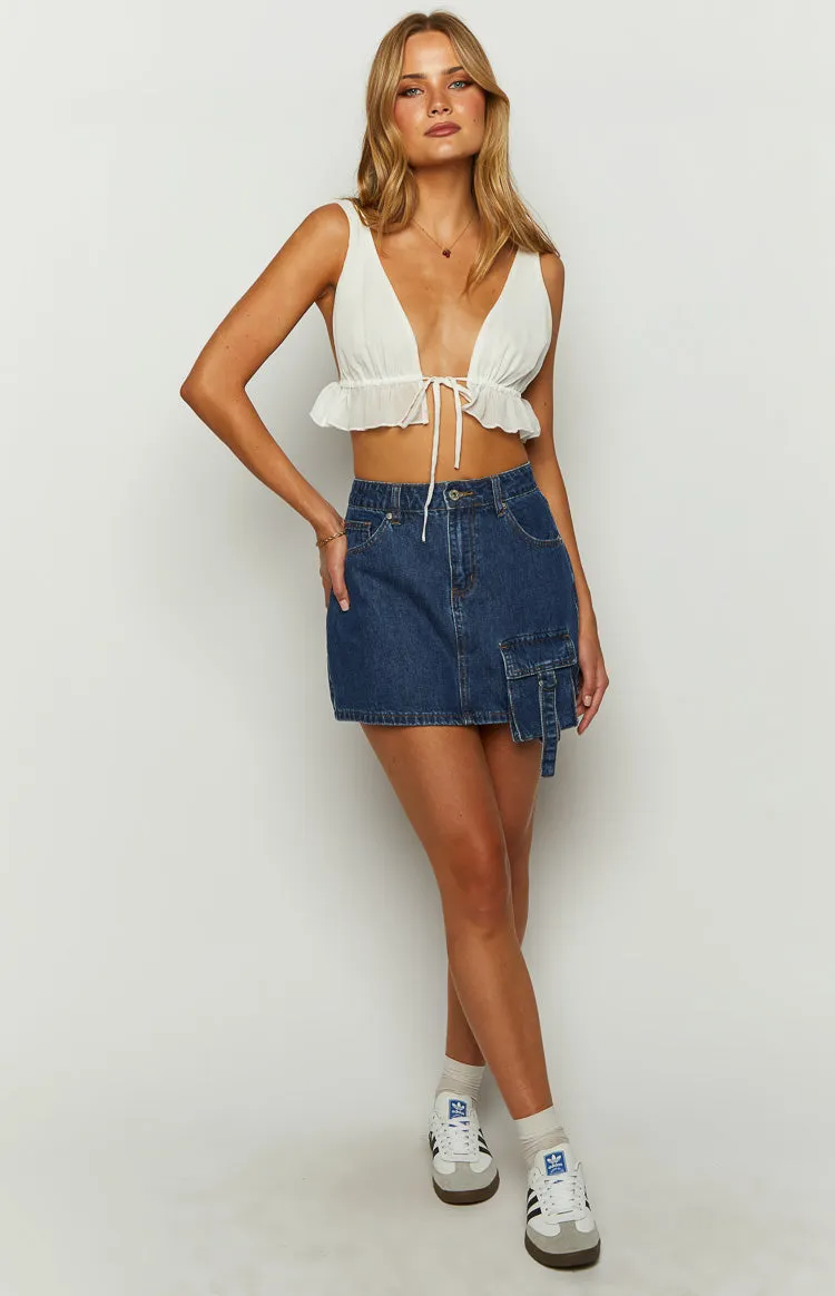 Brightside Dark Wash Denim Mini Skirt