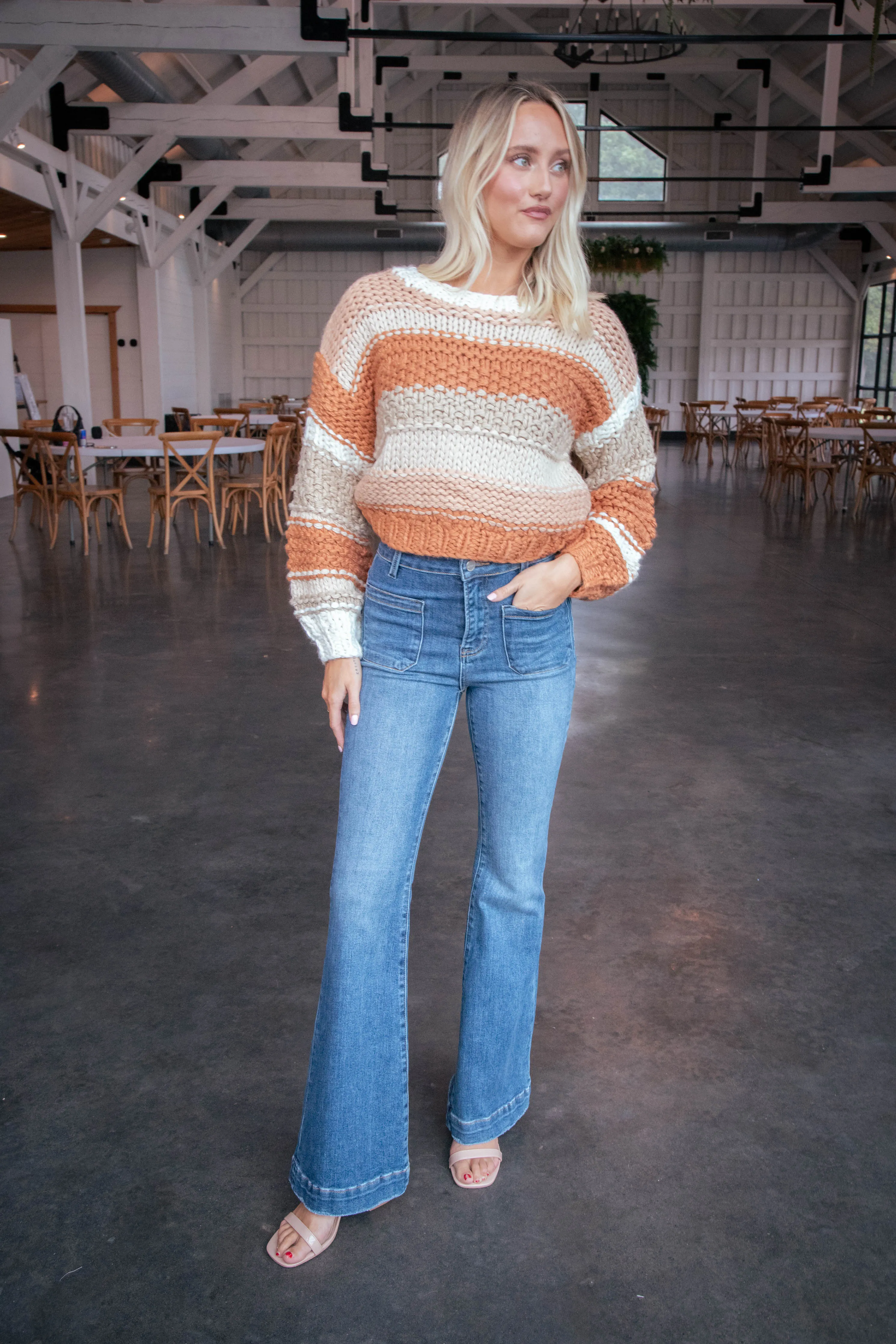 Butter Pecan Chunky Sweater, Brick Multi | Sadie & Sage