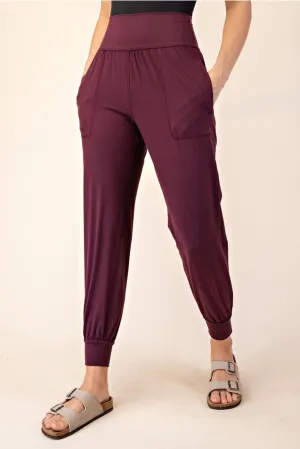 Butter Soft Joggers with Pockets Cassis