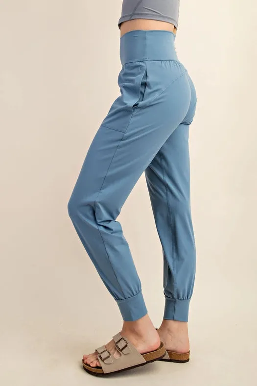 Butter Soft Joggers with Pockets Dusty Blue