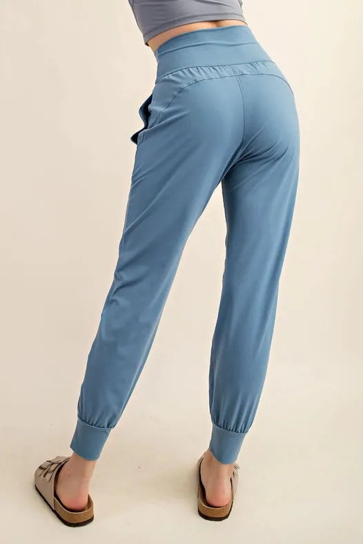 Butter Soft Joggers with Pockets Dusty Blue