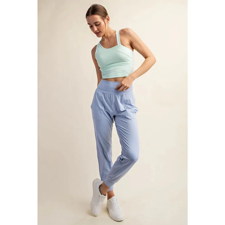 Butter Soft Joggers with Pockets Pastel Blue