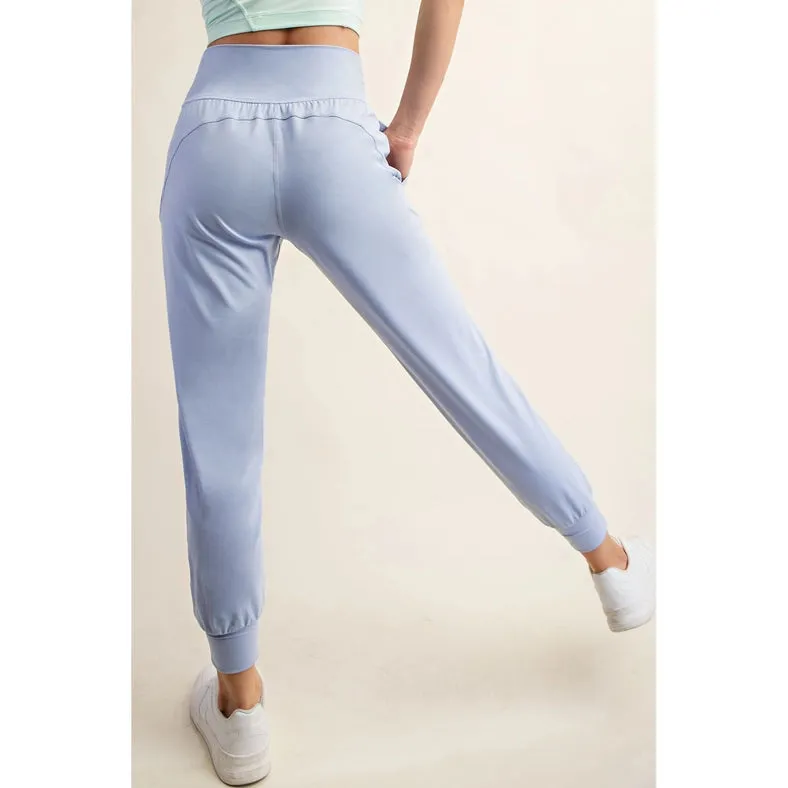 Butter Soft Joggers with Pockets Pastel Blue