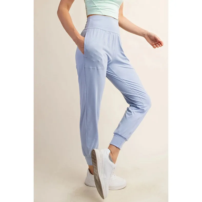 Butter Soft Joggers with Pockets Pastel Blue