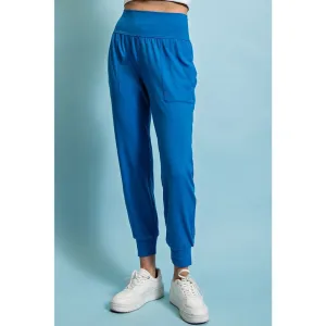 Butter Soft Joggers with Pockets Sonic Blue