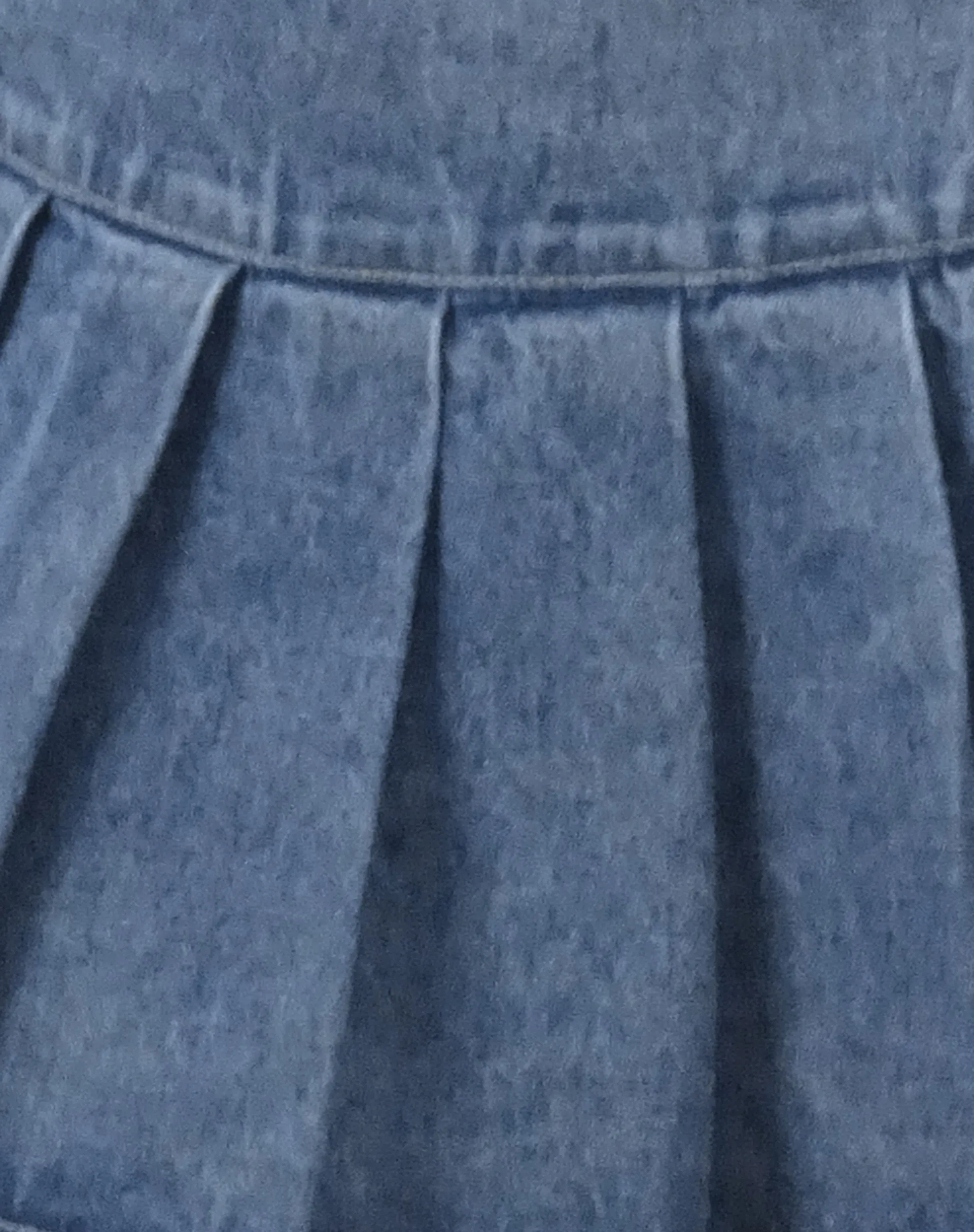 Castari Denim Pleated Mini Skirt in Acid Blue