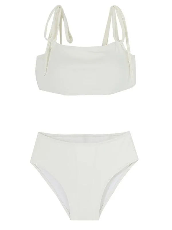 Chic Lace-Up Push-Up Triangle Bikini for Beach Getaways and Poolside Fun