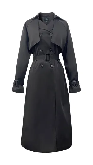 Classic Luxury Trench Coat - Black