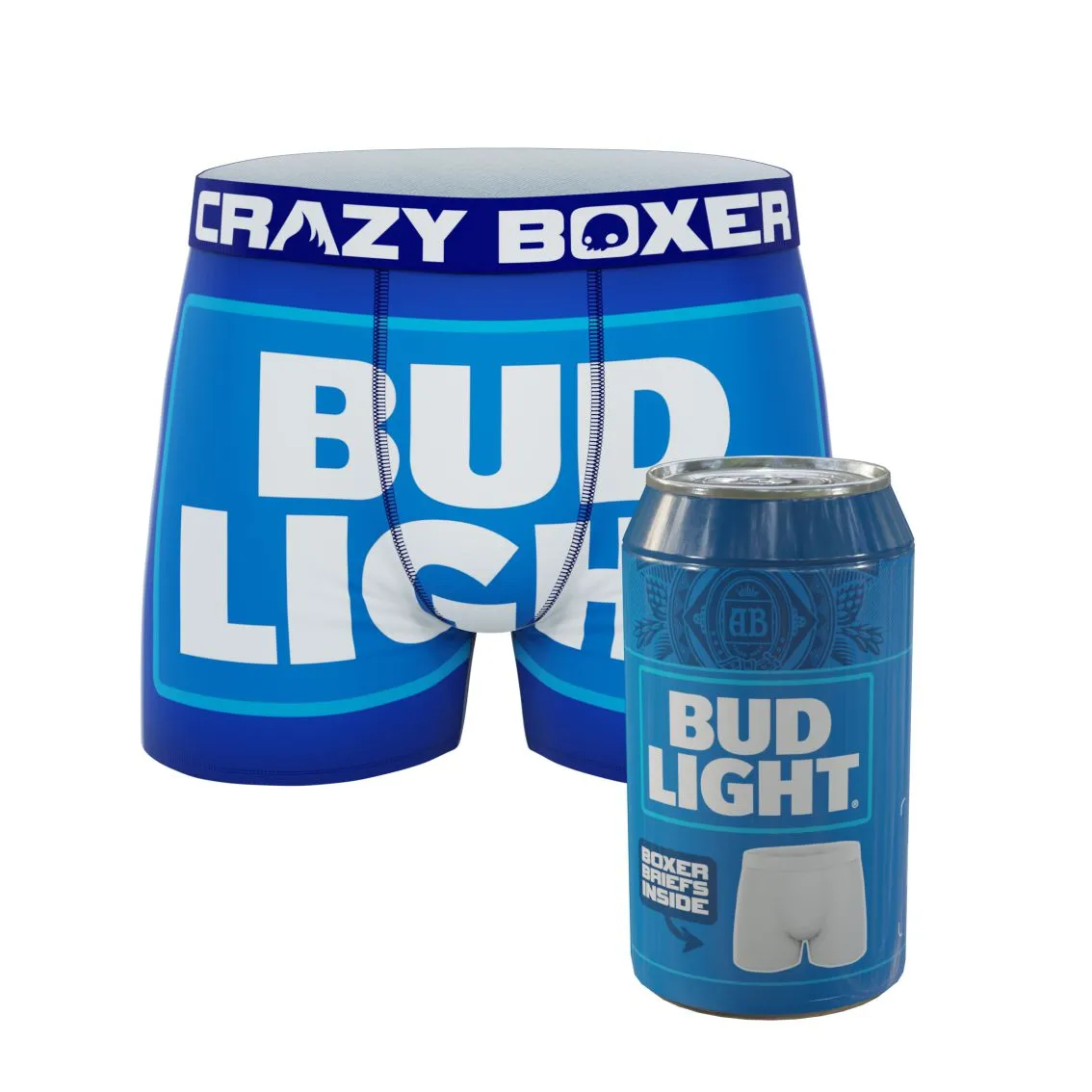 CRAZYBOXER Bud Light Logo Logo Men's Boxer Briefs (Creative Packaging)