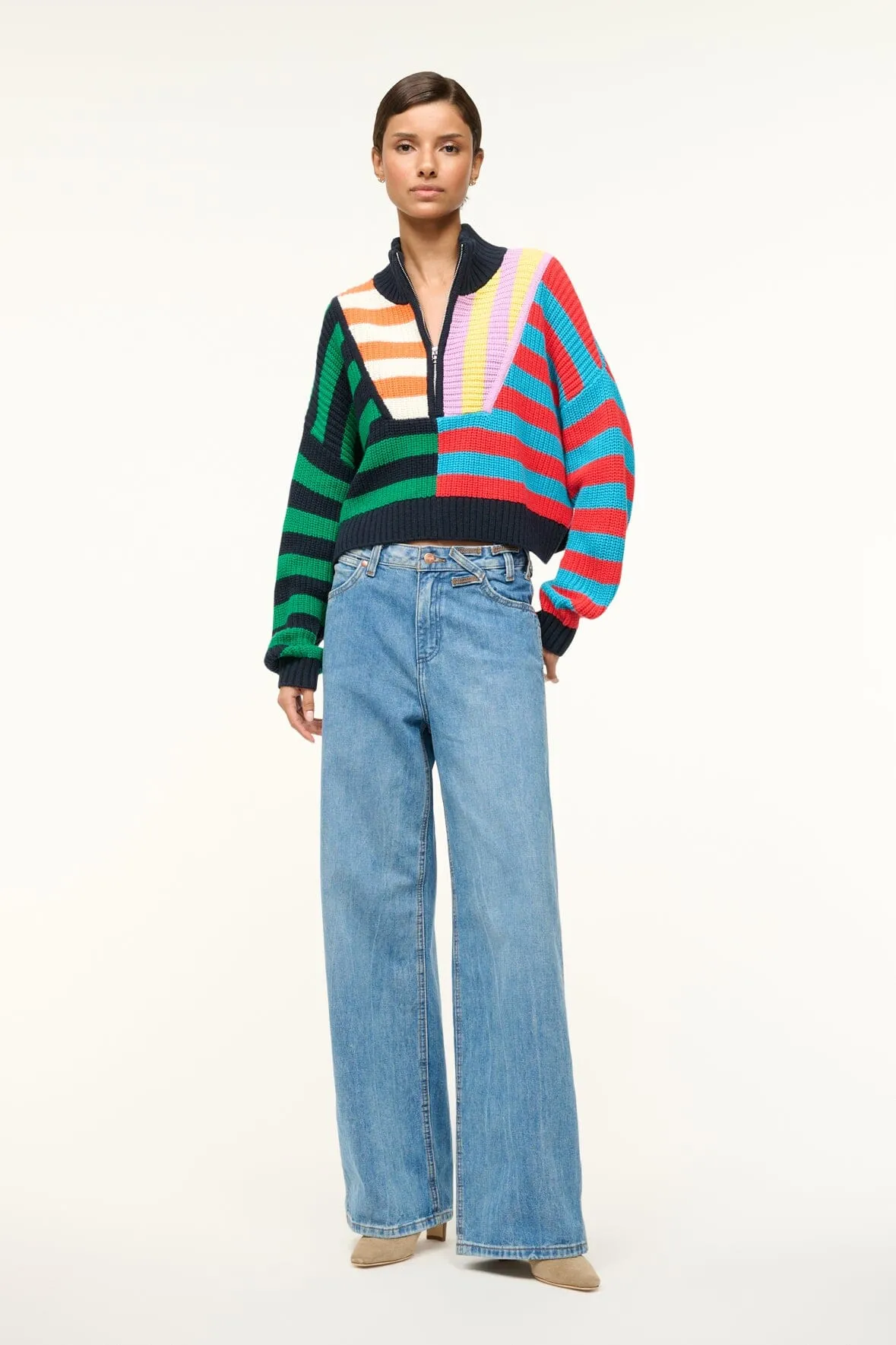 CROPPED HAMPTON SWEATER | CABANA STRIPE MULTI