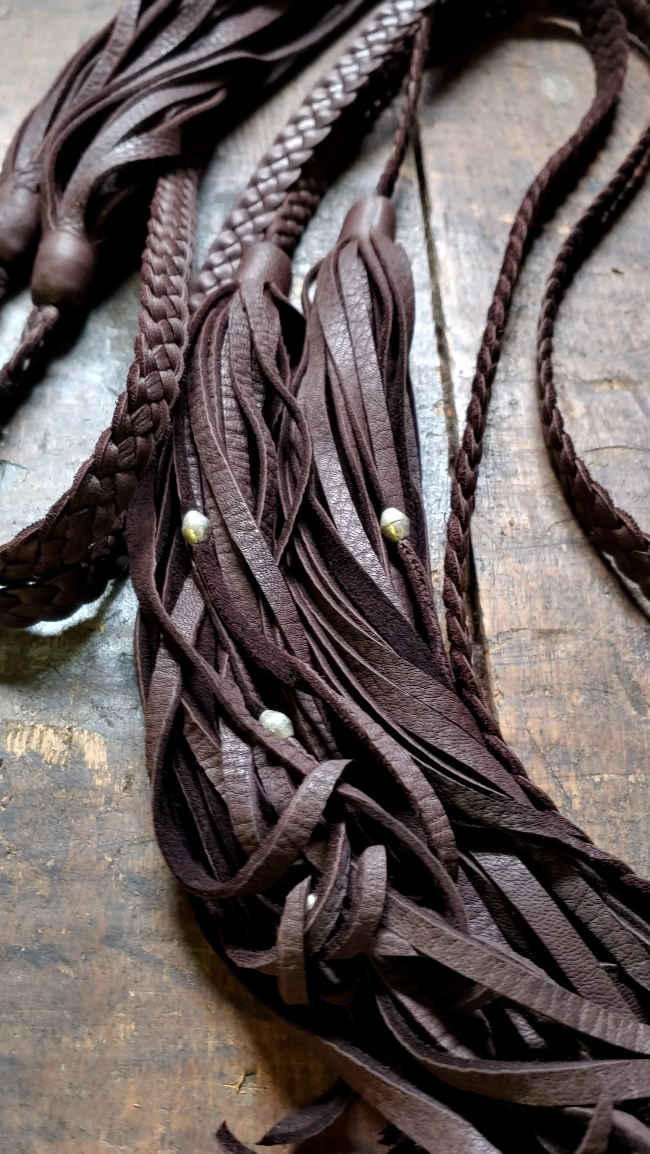 Darice DEERSKIN Leather Triangle Bikini Top | Braided Leather Ties, Fringe Tassels & African Beads