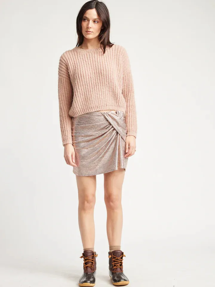 Darla Chunky Cropped Sweater | Peach | Recycled