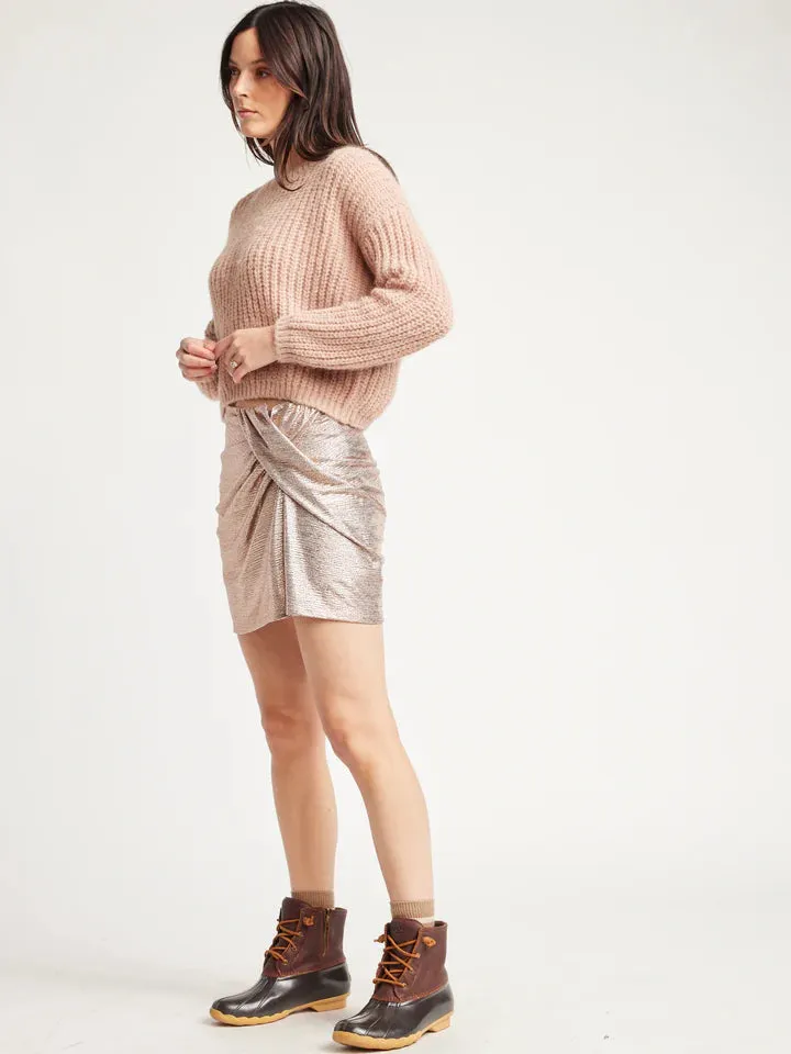 Darla Chunky Cropped Sweater | Peach | Recycled