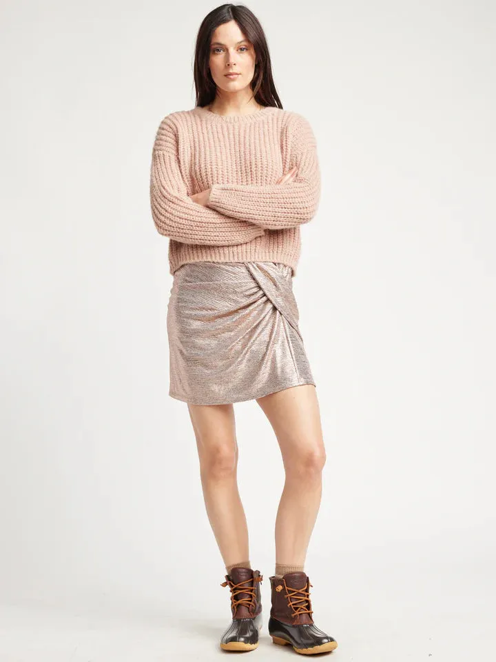 Darla Chunky Cropped Sweater | Peach | Recycled