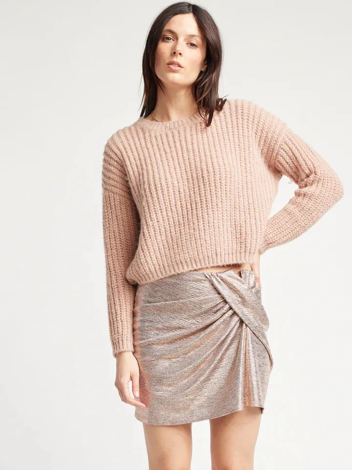 Darla Chunky Cropped Sweater | Peach | Recycled