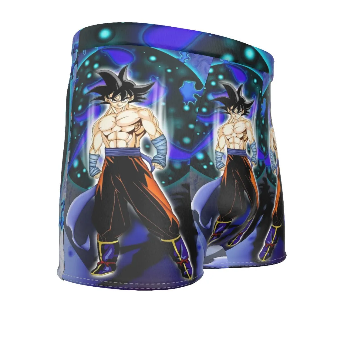 DBZ Goku Muscular Saiyan Vibrant Background Art Style Men's Boxer Briefs