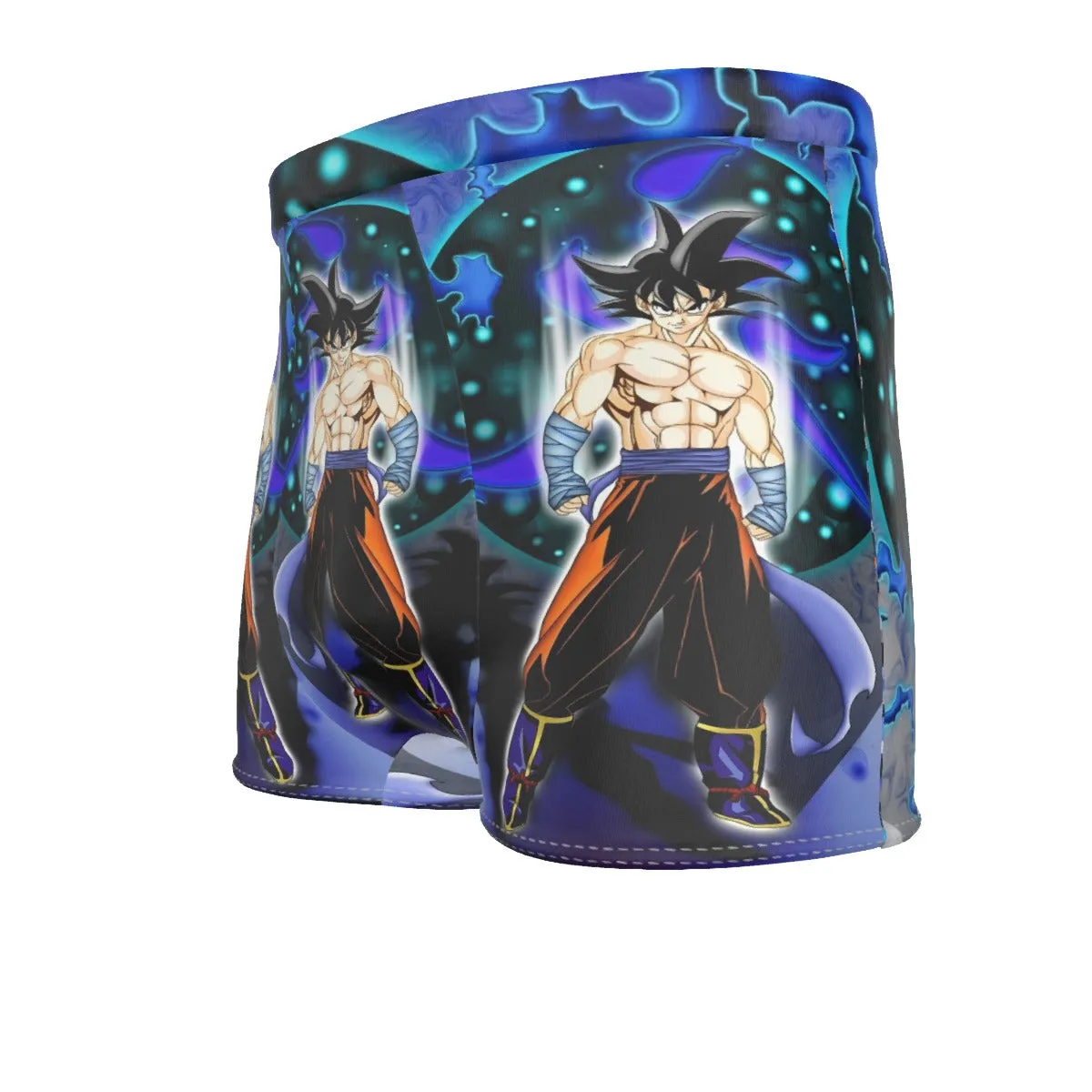 DBZ Goku Muscular Saiyan Vibrant Background Art Style Men's Boxer Briefs