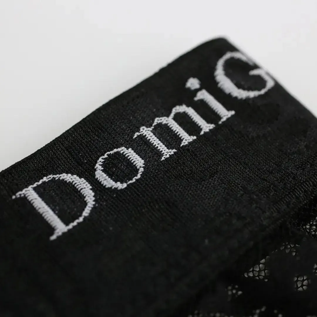 DomiGe Men's Mesh Sheer Boxers Waistband Ultimate Male Underwear