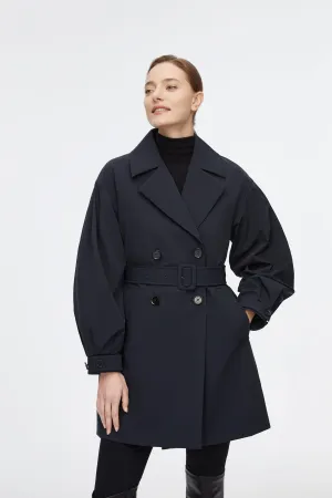 Dropped Shoulder Detachable Goose Down Trench Coat