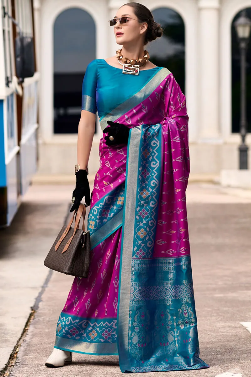 Enigmatic Dark Pink Soft Banarasi Silk Saree With Radiant Blouse Piece