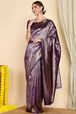 Flattering Royal Blue Soft Silk Saree With Impressive Blouse Piece