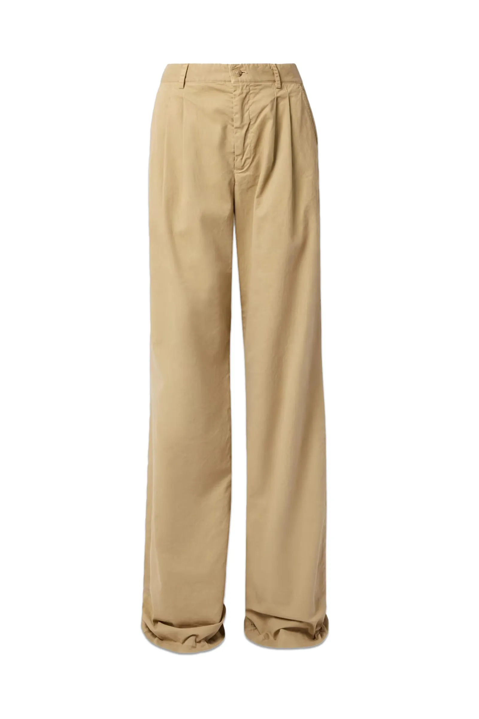 Flavie Pleated Cotton-Blend Twill Wide-Leg Pants