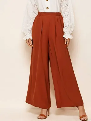 Fold Pleated Wide Leg Pants