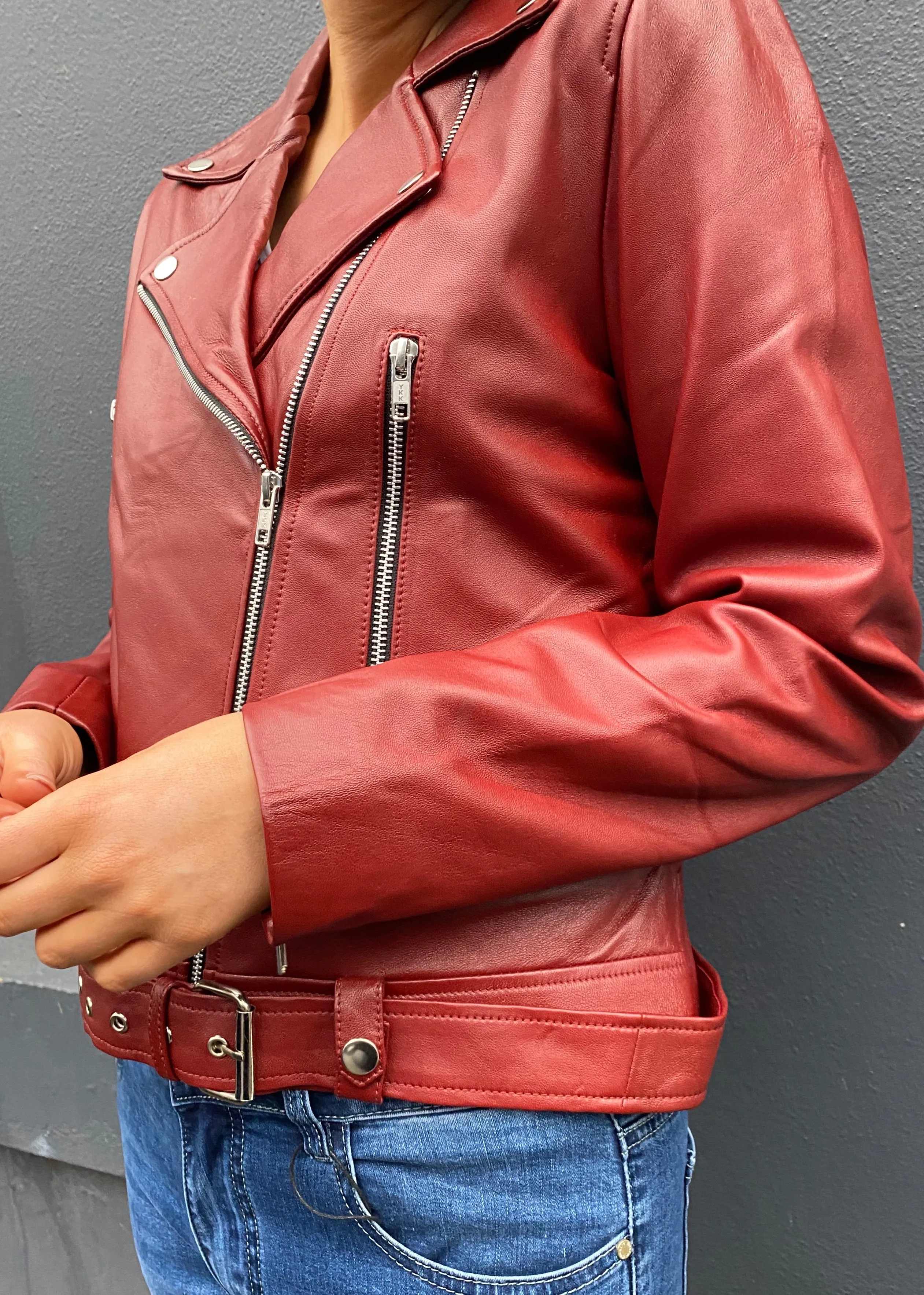 Griffin leather jacket - Red