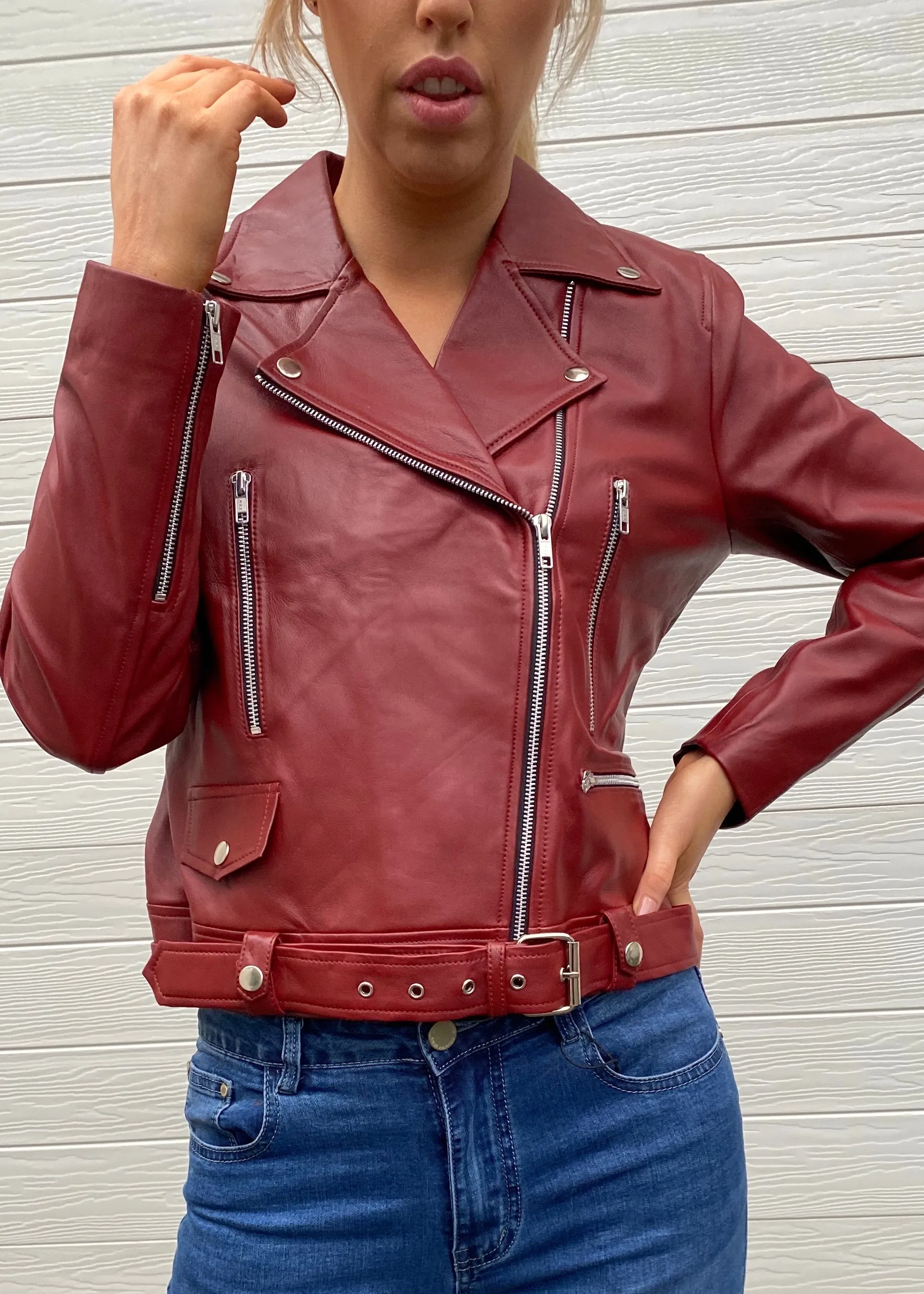 Griffin leather jacket - Red