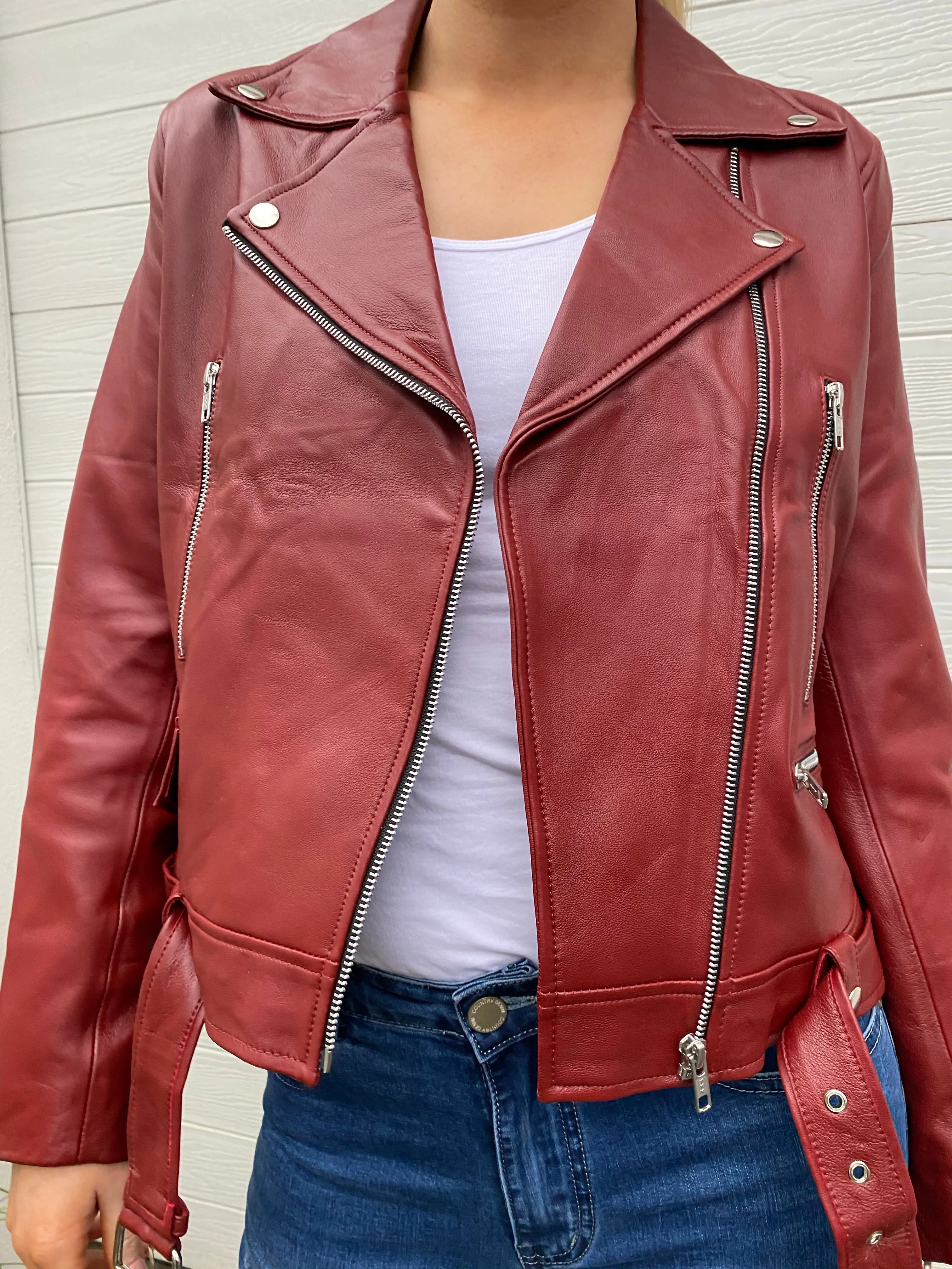 Griffin leather jacket - Red