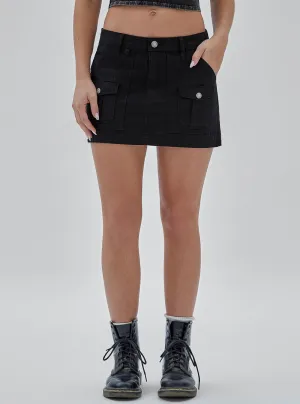 Guess Originals Black Ripstop Mini Skirt