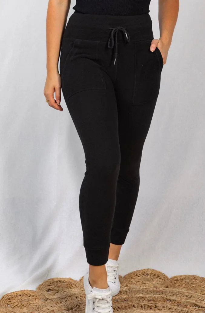 High Waisted Buttery Soft Black Joggers