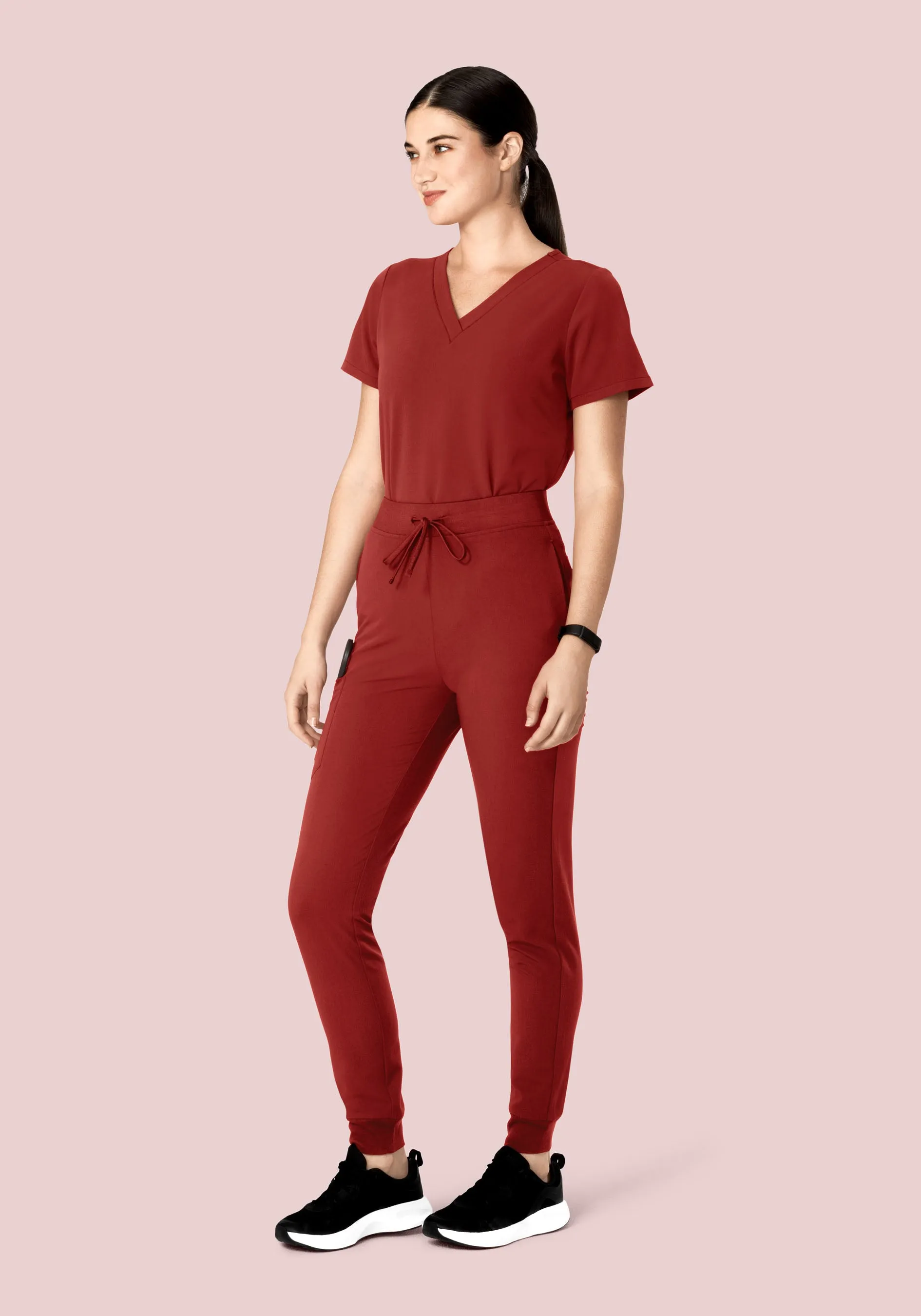 High Waisted Joggers Rosewood