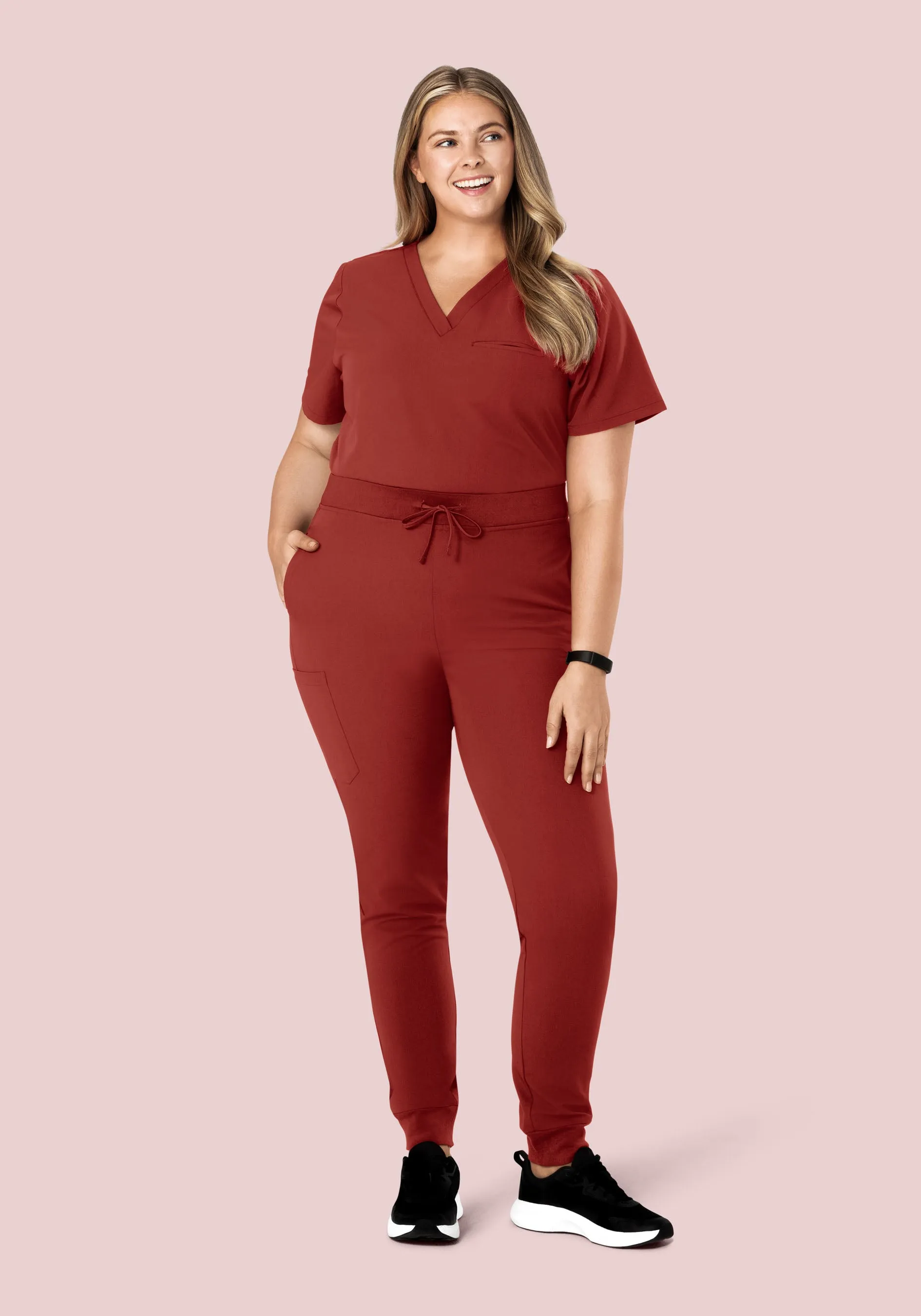 High Waisted Joggers Rosewood