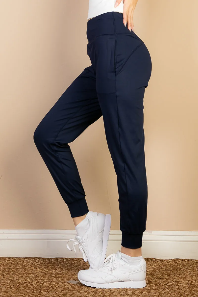 High Waisted Wide Waistband Joggers