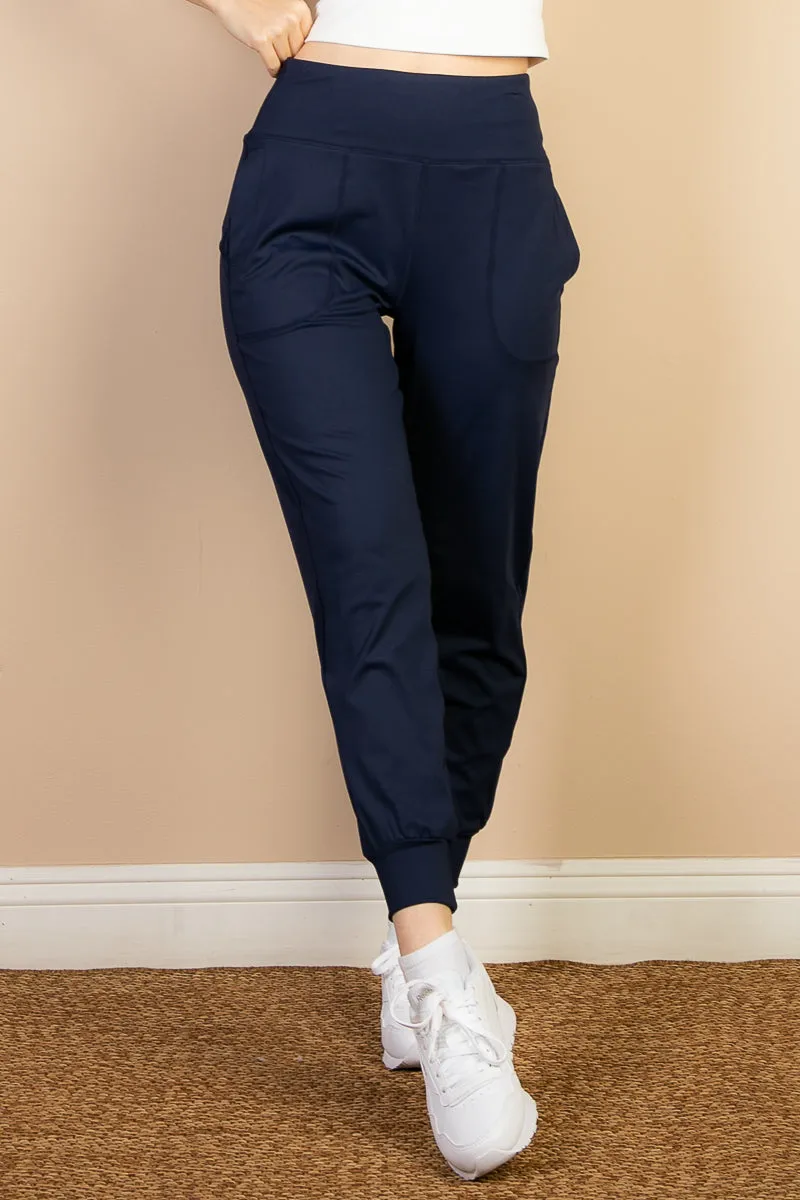 High Waisted Wide Waistband Joggers