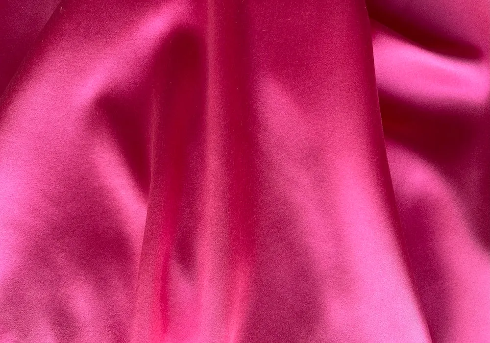 Hot Flamingo Pink Stretch Silk Satin Charmeuse