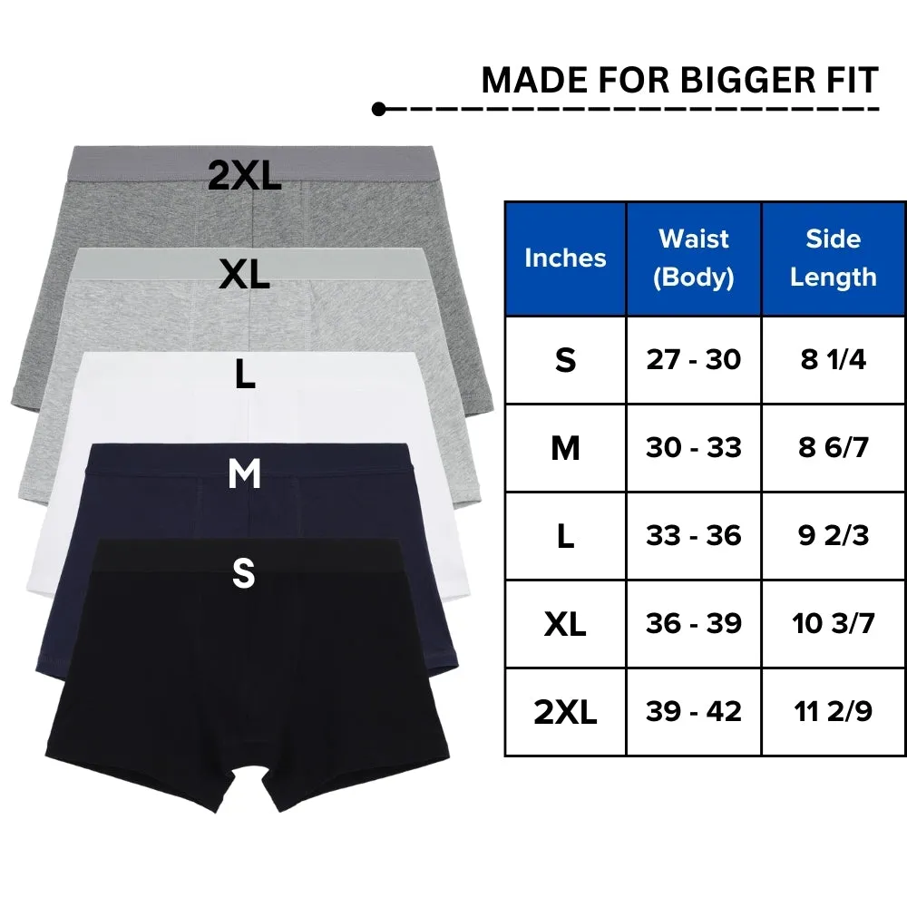 IDENTITY Apparel Mens Basic Boxer Trunks Premium Cotton Underwear