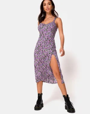 Jova Midi Dress in Lilac Blossom