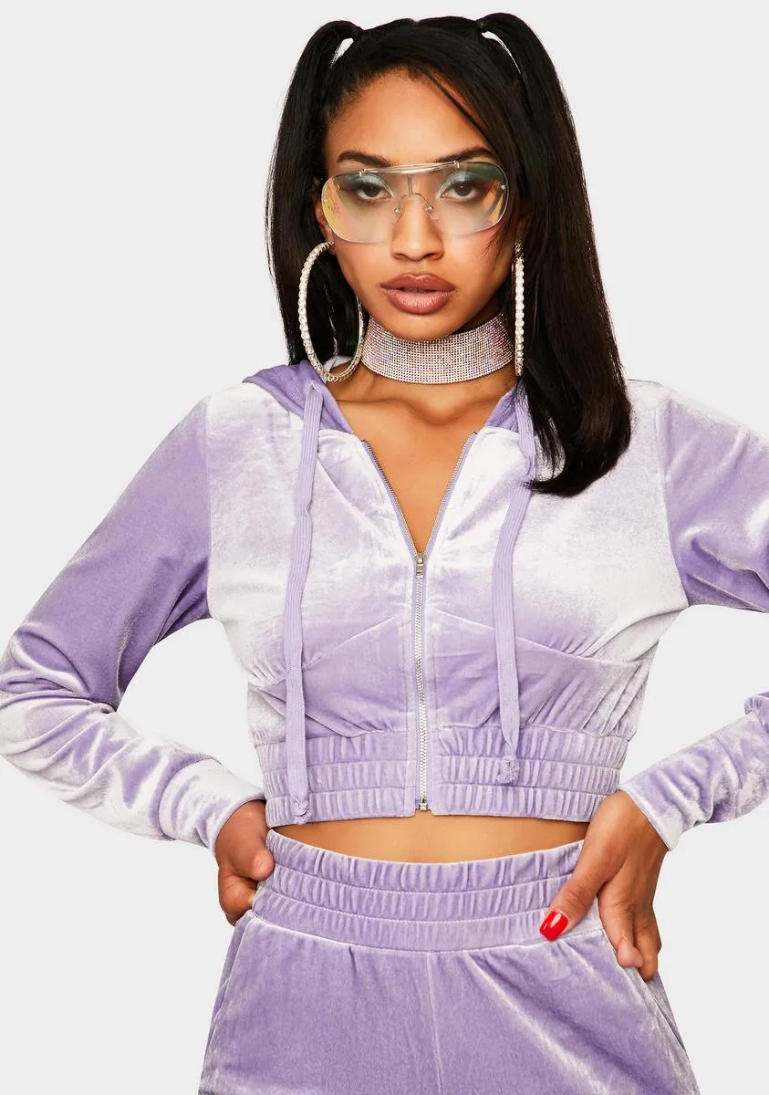 Lavender Obsessed With Me Velour Tracksuit