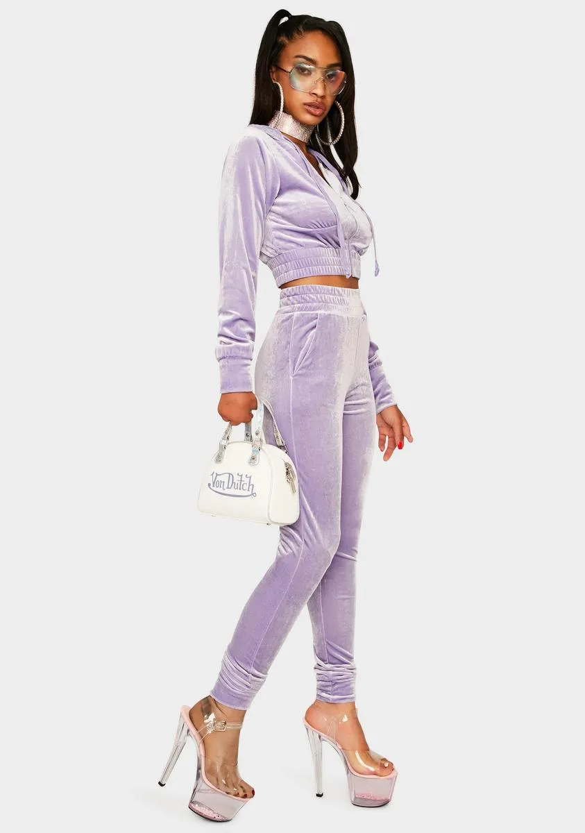 Lavender Obsessed With Me Velour Tracksuit